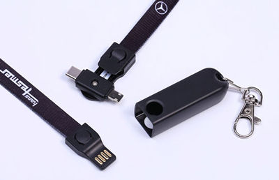 <font size="4">Cable cl&eacute; multi-connexion  lanyard triple connexion