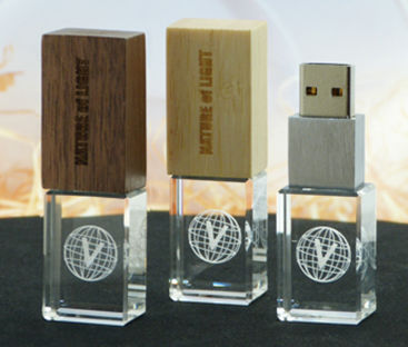 clé usb 320 bois et cristal